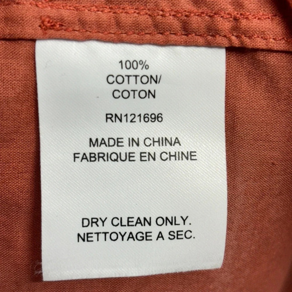 Demylee Button Down Shirt Orange Cotton S Long Sleeve - Picture 4 of 6